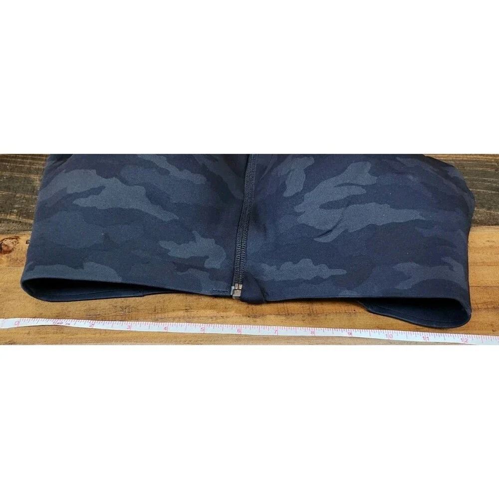 Lululemon Enlite Front Zip Up Sports Bra Womens 34DD Black Incognito Camo